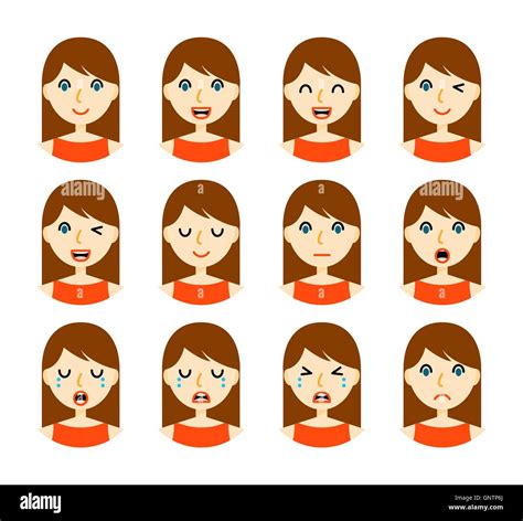 Woman Facial Expressions Stock Vector Image And Art Alamy