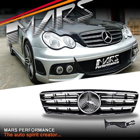 Chrome Black Cl4 Style Front Grille For Mercedes Benz C Class W203