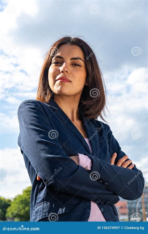 Successful Woman Low Angle Shot Stock Image Image Of Beautiful