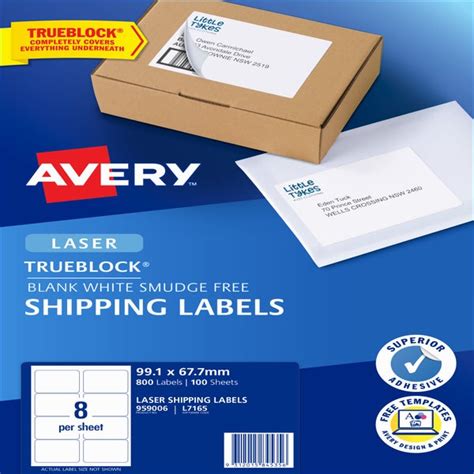 Avery Label L7165 100 Fsc Mix Credit 100 Sheets Laser Paper Plus