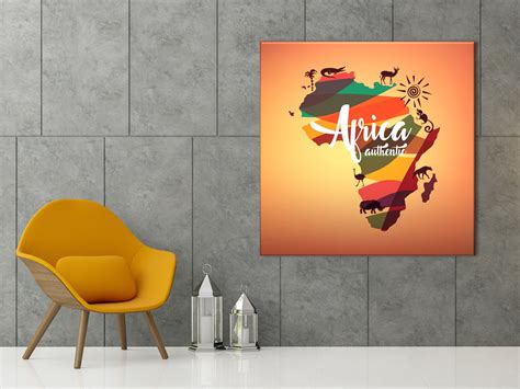 Africa Map Decor Africa Travel Map Africa Map Wall Art Colorful Map