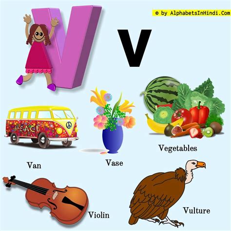 V For Violin Alphabet Phonic Sound And 5 Words Hd Image