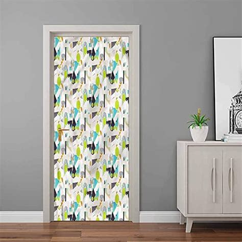 Geometric Door Wallpaper Colorful Shapes Dots 3d Door Stickers Self