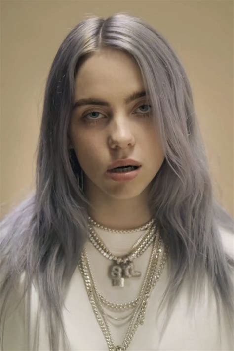 Billie Eilish Wavy Silver Angled Uneven Color Hairstyle Steal Her Style
