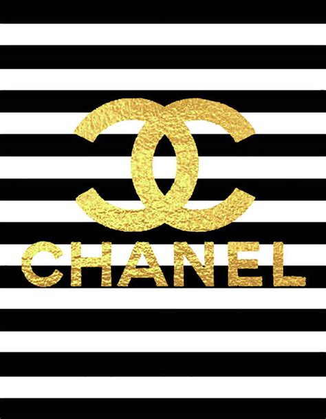 Gold Logo Chanel Poster By Del Art