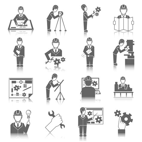 Set Of Engineer Icons 452877 Vector Art At Vecteezy