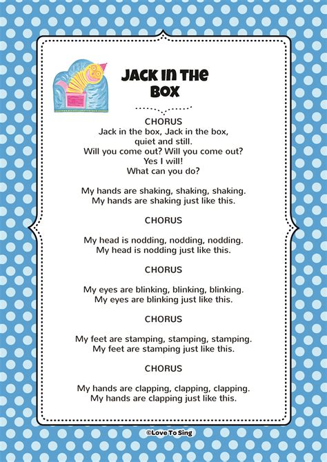 Jack In The Box Kids Song Free Video Song Lyrics And Activities
