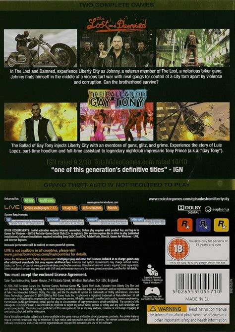 Grand Theft Auto Episodes From Liberty City 2010 Windows Box Cover