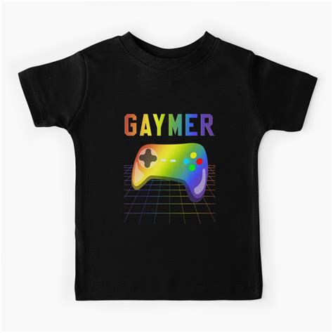 Gaymer Gamer Gay Pride Month Lgbt Rainbow Pride Flag Kids T Shirt For