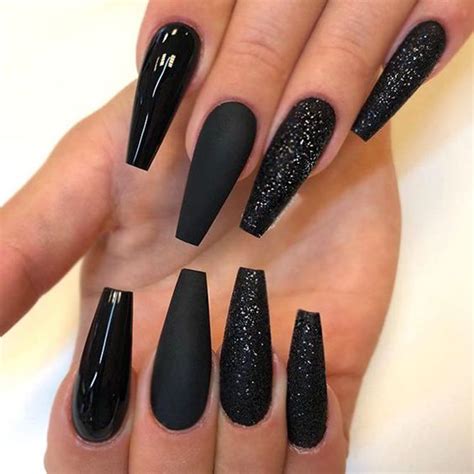 70 Matte Black Coffin Nail Ideas Trend In Cool 2019 Long Nails Long