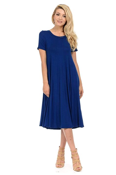 Iconic Luxe Womens Short Sleeve A Line Paneled Midi Dress At Amazon Womens Clothing Store