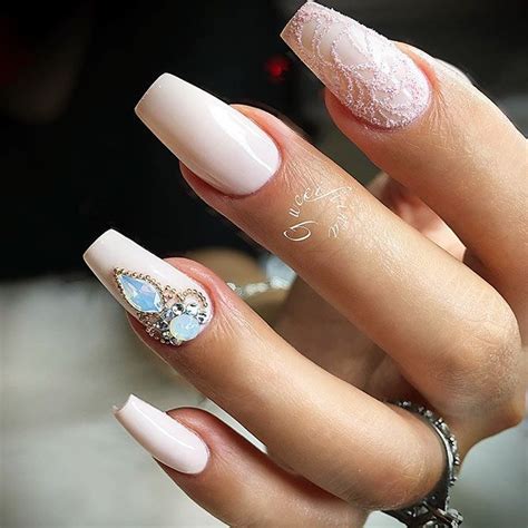 Nude Nails Designs For A Classy Look Nude Nails With Rhinestones Hot My Xxx Hot Girl