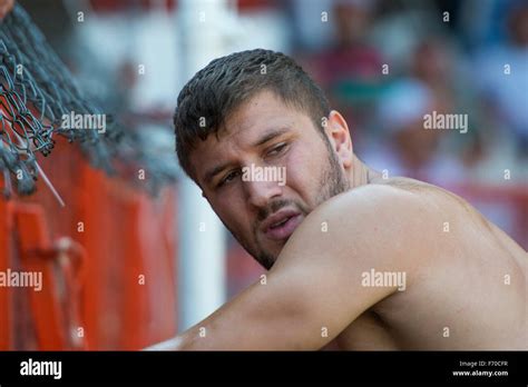 Wrestler Stretching Kirkpinar 654th Oil Wrestling Championships