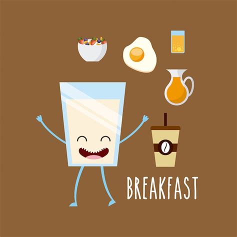 Desayuno Delicioso Y Nutritivo Vector Premium