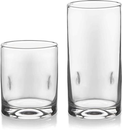 Libbey Glass 1786426 Crisa Impressions Glass Tumblers 16 Piece Set Esbenshades