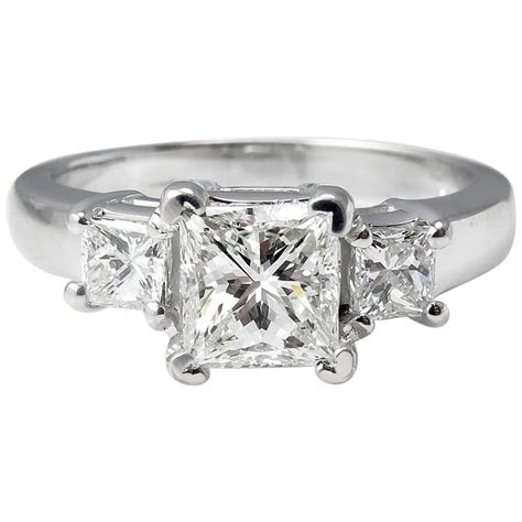Gia 201 Carat Pear Shaped Diamond Three Stone Wedding White Gold Ring