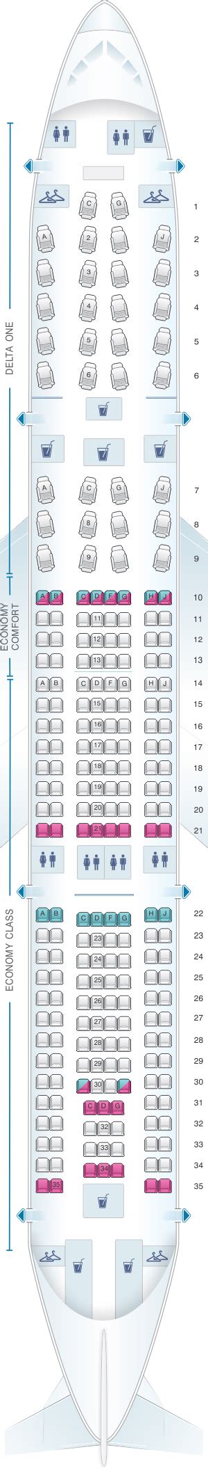 Delta Airbus A330 300 Seat Chart