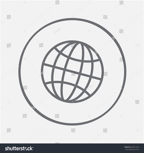 Globe Line Icon Outline Vector Illustration Stock Vector Royalty Free