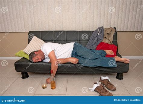 Man Passed Out Drunk Stock Photo Image Of Home Addiction 50740306
