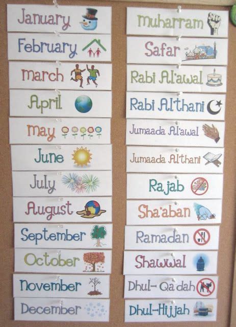 A4 Islamic Months Free Printable For Kids Islam For Kids Learning