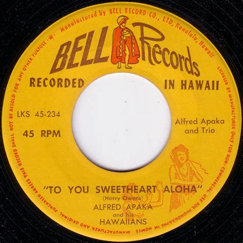 Alfred Apaka And The Hawaiians To You Sweetheart Aloha Vinyl Discogs