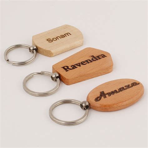 Buysend Engraved Wooden Key Chains Personalised Set Of 3 Online Ferns