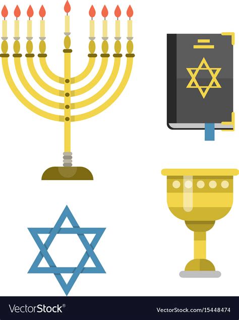 Judaism Church Traditional Symbols Isolated Vector Image