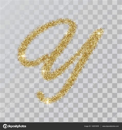Gold Glitter Powder Letter Y In Hand Painted Style — Stock Vector
