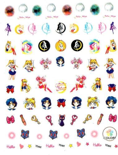 Planilla Stickers Para Uñas Nails Stickers Sailor Moon A39 Meses Sin