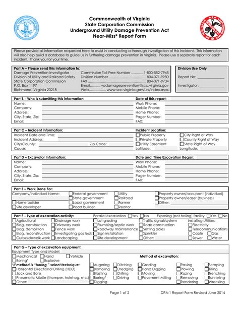 Printable Near Miss Reporting Form Printable Word Searches