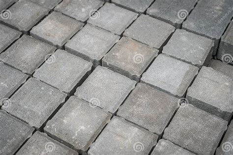 Tiled Cobble Stones Pavement Stone Construction Industry Stock