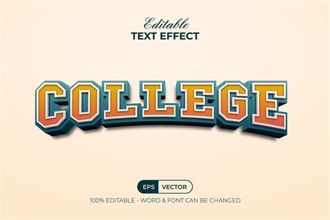 College Text Effect Curved Style Graphic By Mockmenot · Creative Fabrica