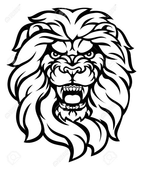 Lion Roaring Drawing Roar Clipart Tattoo Vector Outline Lions Angry