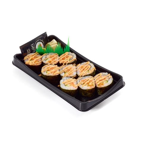 Delicious new malaysian fusion snack, a quick bite to satisfy your stomach. Sushi - Spicy Salmon Roll | Bento Sushi
