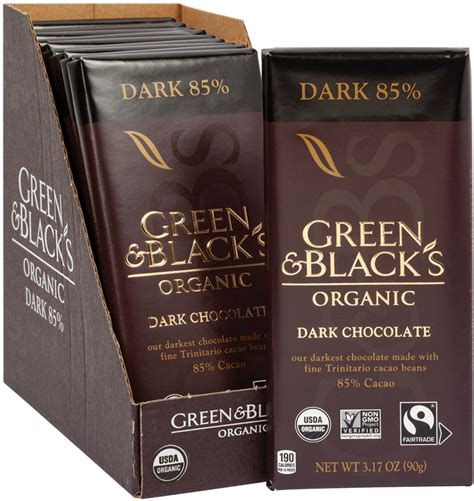 Green And Blacks Organic Dark Chocolate Bar 317 Oz Bars 85 Cacao 10