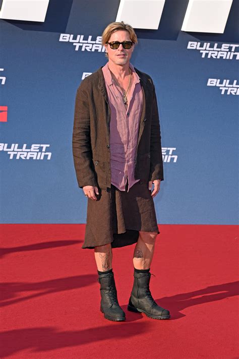 Brad Pitt Just Wore A Skirt On The Red Carpet—see The Photos Who What