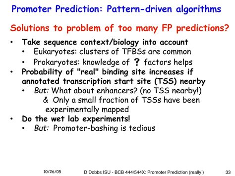 PPT - 10/26/05 Promoter Prediction (really!) PowerPoint ...