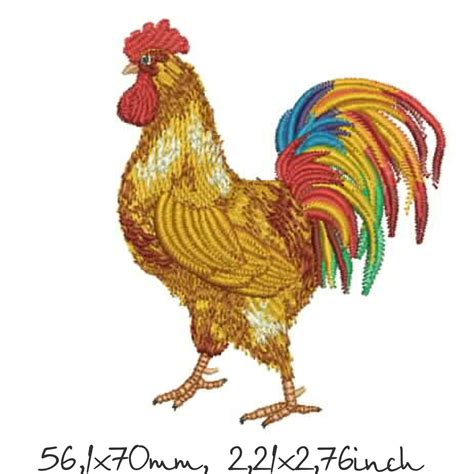 Rooster Machine Embroidery Design Bird Instant Downloads