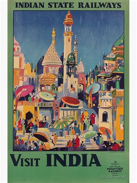 Visit India Vintage Travel Poster Poster By Stickart Marek Travel