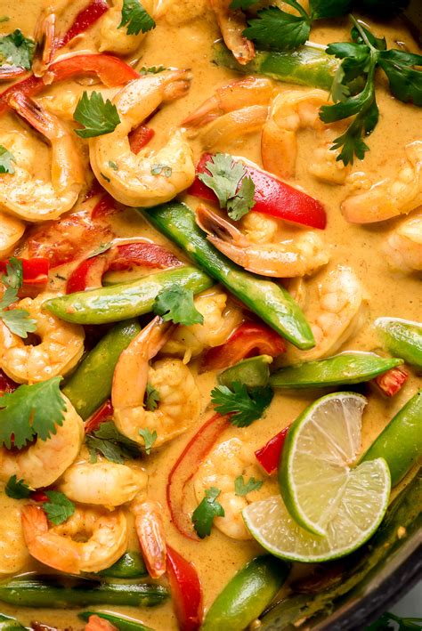 Thai Coconut Curry Shrimp Garnish And Glaze