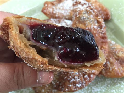 fried blueberry pie with root beer crust blueberry pie deep fried desserts fried dessert