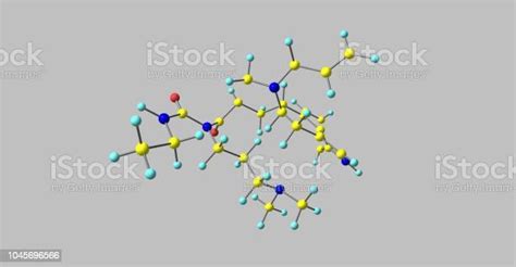 Estructura Molecular De La Cabergolina Aislado En Gris Foto De Stock Y Más Banco De Imágenes De