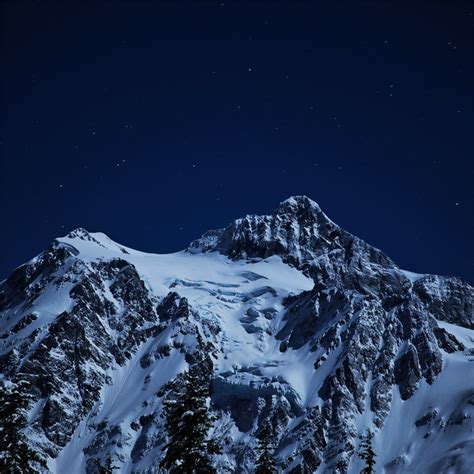 Snow Capped Mountains During Night Time 5k Ipad Wallpapers Free Download