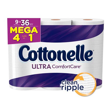 Cottonelle Mega Roll Pack Of 9 Rolls Toilet Paper Ultra Comfortcare