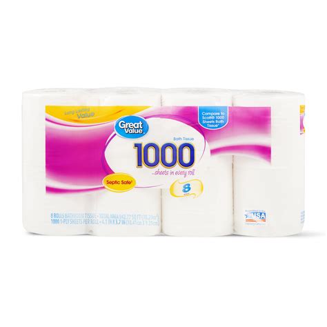 Great Value 1000 Sheet Toilet Paper 8 Rolls
