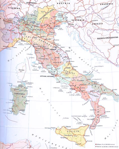 Cartina Politica Italia Mappa Italia Politica Cartina Online