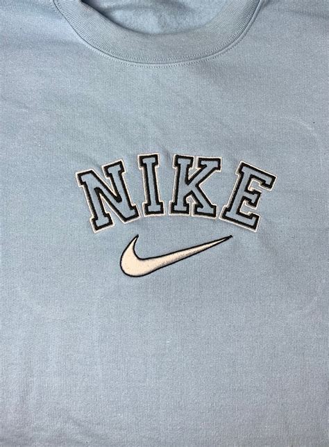 Custom Nike Embroidered Crewneck Vintage Embroidered Logo Etsy