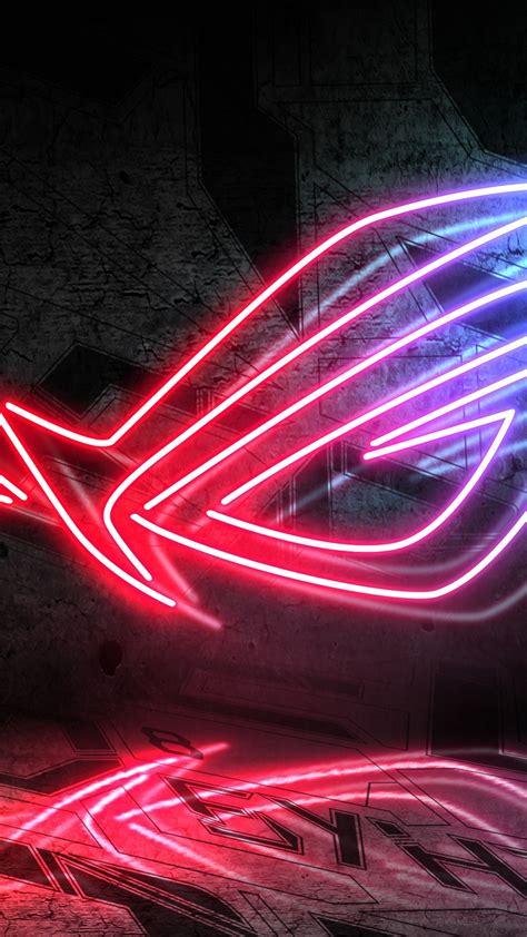 Download Wallpaper Asus Rog Neon Logo 1080x1920