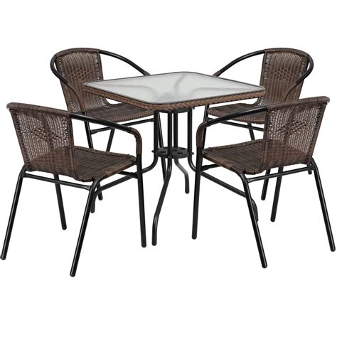 Outdoor Table And Chairs Monty Rattan Table And 4 Chairs 28 Inch