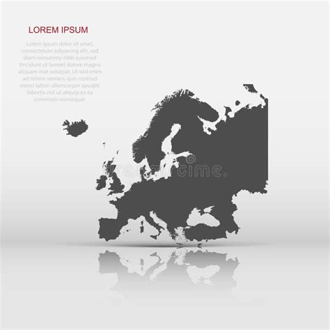 Europe Map Icon In Flat Style Europe Illustration Pictogram Stock